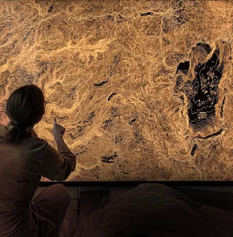 Illuminated map: 2,400 square miles around Lake Tahoe