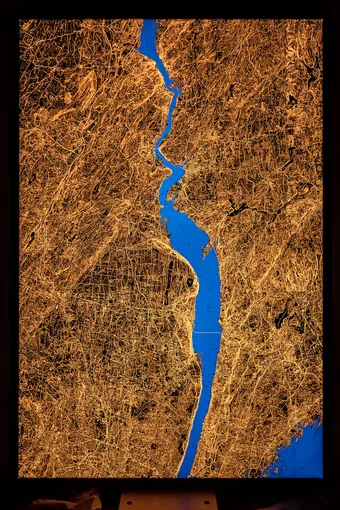 6x4-foot map of New York’s Hudson River Valley.