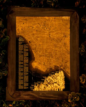 Map of Los Angeles vegetation by Evan Applegate.